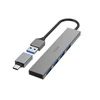 Kép 1/3 - HAMA 00200141, FIC USB 3.2 GEN1 HUB 1:4 PORT 5GB / S ( + USB TYPE-C OTG) HAMA