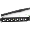 Kép 1/3 - EXCEL Patch Panel 24-os V alakú moduláris, 1U, fekete Excel