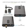 Kép 2/3 - STARTECH Adapter USB-C to Dual HDMI vagy USB-C / A to 2xHDMI 4K 60Hz, 30cm kábel STARTECH
