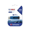 Kép 1/4 - VERBATIM Pendrive, 128GB, USB 3.0, 175 / 80 MB / sec, "V3 MAX", kék-fekete Verbatim