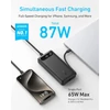 Kép 2/6 - ANKER Powerbank 20000mAh, 65W, 1xUSB-C, 1xUSB-A, Beépített USB-C töltő kábel, fekete - A1383H11 Anker
