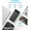 Kép 4/6 - ANKER Powerbank 20000mAh, 65W, 1xUSB-C, 1xUSB-A, Beépített USB-C töltő kábel, fekete - A1383H11 Anker