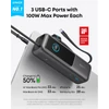 Kép 2/6 - ANKER Powerbank Zolo 25000mAh, 165W, Beépített USB-C kábel behúzható, fekete - A1695H11 Anker