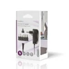 Kép 4/4 - NEDIS ACPA001 univerzális hálózati adapter, állítható 3V-12V DC 1A, 1,8m, 6 cserélhető adapter fej, 12W, fekete NEDIS