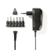 Kép 1/4 - NEDIS ACPA001 univerzális hálózati adapter, állítható 3V-12V DC 1A, 1,8m, 6 cserélhető adapter fej, 12W, fekete NEDIS