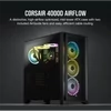 Kép 2/9 - CORSAIR Ház 4000D AIRFLOW, Tápegység nélkül, Edzett Üveg, fekete Corsair