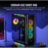 Kép 2/8 - CORSAIR Ház iCUE 5000T RGB, 3xLL120 RGB Ventillátorral + Commander Core XT, Tápegység nélkül, Edzett Üveg, fekete Corsair