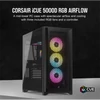 Kép 2/7 - CORSAIR Ház iCUE 5000D RGB AIRFLOW, 3xAF120 RGB Ventillátorral + iCUE Kontroller, Tápegység nélkül, Edzett Üveg, fekete Corsair