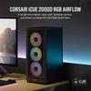 Kép 2/9 - CORSAIR Ház 2000D RGB AIRFLOW Mini-ITX, 3xAF120 RGB SLIM Ventillátorral, SFX Tápegység nélkül, Edzett Üveg, fekete Corsair