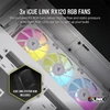 Kép 5/16 - CORSAIR Ház iCUE LINK 6500X RGB, 3x iCUE LINK RX120 RGB Ventilátor, Tápegység nélkül, Edzett Üveg, fehér Corsair