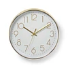 Kép 1/4 - Nedis CLWA015PC30GD falióra, 30 cm átmérő,  1 x AA, arany / fehér, quarz technológia, 1,5V NEDIS