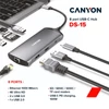 Kép 3/3 - CANYON HUB 8-in-1, USB-C, 2xUSB3.1, 1xUSB2.0, 1xUSB-C, HDMI, Ethernet, Audio, szürke - CNS-TDS15