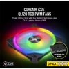 Kép 2/6 - CORSAIR Rendszerhűtő Ventilátor, iCUE QL120 RGB + Lighting Node CORE Kontroller, 12cm, fekete, 3db / csomag Corsair