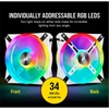 Kép 3/6 - CORSAIR Rendszerhűtő Ventilátor, iCUE QL120 RGB + Lighting Node CORE Kontroller, 12cm, fehér, 3db / csomag Corsair