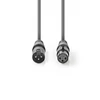 Kép 2/3 - Nedis COTH15012GY50 DMX adapter kábel, XLR 3 tűs dugó, XLR 3 tűs anya,  Nikkelezett, 5 m,  kerek, PVC, Sötétszürke NEDIS