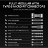 Kép 7/8 - CORSAIR Tápegység Moduláris, iCUE LINK HXi SHIFT Series, HX1000i SHIFT, 1000 Watt, Cybenetics Platinum Corsair