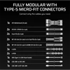 Kép 7/8 - CORSAIR Tápegység Moduláris, iCUE LINK HXi SHIFT Series HX1500i SHIFT, 1500W, Cybenetics Platinum Corsair