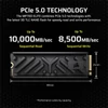 Kép 3/5 - CORSAIR SSD MP700 ELITE M.2 2280 PCIe 5.0 x4 2000GB Hűtőbordával, NVMe Corsair