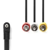 Kép 2/3 - Nedis CVGL22400BK20 audió - videó kábel, 3,5 mm, 3x RCA férfi,  Nikkelezett, 2,00 m,  kerek, PVC,  Fekete NEDIS