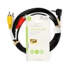 Kép 3/3 - Nedis CVGL22400BK20 audió - videó kábel, 3,5 mm, 3x RCA férfi,  Nikkelezett, 2,00 m,  kerek, PVC,  Fekete NEDIS