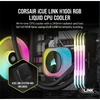 Kép 2/9 - CORSAIR CPU hűtő iCUE LINK H100i RGB AIO (vízhűtés), 2 Ventilátorots, LGA1700 támogatással, fekete Corsair