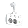 Kép 11/12 - COLORWAY Hálózati elosztó, CW-CHE24PDW, 2 dugalj, 3xUSB-A, 1xUSB-C 2m, fekete ColorWay