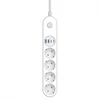 Kép 2/6 - COLORWAY Hálózati elosztó, CW-CHE44PDW, 4 dugalj, 4xUSB (Type-C 2PD20W + 2USB QC3.0) (20 W), 2 m, fehér ColorWay