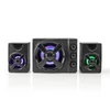 Kép 2/13 - Nedis GSPR31021BK gamer hangszóró készlet, csatornák: 2.1, USB tápellátás, 3,5 mm jack, 33 W, LED, hangerőszabályozó NEDIS