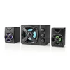Kép 5/13 - Nedis GSPR31021BK gamer hangszóró készlet, csatornák: 2.1, USB tápellátás, 3,5 mm jack, 33 W, LED, hangerőszabályozó NEDIS