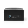 Kép 3/12 - Nedis HDDUSB3210BK merevlemez dokkoló állomás, USB 3.2 Gen1, USB Type-A, 1 lemez,  2,5 / 3,5", USB 3.2 Gen1 NEDIS
