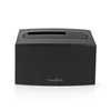 Kép 1/12 - Nedis HDDUSB3210BK merevlemez dokkoló állomás, USB 3.2 Gen1, USB Type-A, 1 lemez,  2,5 / 3,5", USB 3.2 Gen1 NEDIS