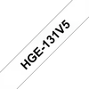 Kép 1/2 - BROTHER szalag HGe-131, Átlátszó alapon Fekete, Nagy sebességű, 12mm  0.47", 8 méter, 5db / csomag Brother