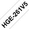 Kép 1/2 - BROTHER szalag HGe-261, Fehér alapon Fekete, Nagy sebességű, 36mm  1.4", 8 méter, 5db / csomag Brother