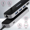 Kép 2/6 - AXAGON HMC-6GL SuperSpeed USB-C Combo 6in1 USB Hub, fekete