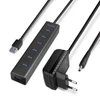 Kép 1/11 - AXAGON HUE-SA7BP USB3.0 CHARGING HUB (Hétportos USB 3.0 hub gyors töltési támogatással. AC adapter a csomagban. Fekete) Axagon