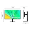 Kép 5/6 - SAMSUNG IPS 100Hz monitor B2B 24" S60D, 2560x1440, 16:9, 350cd / m2, 5ms, HDMI / DisplayPort / 3xUSB, Pivot SMG