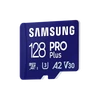 Kép 2/9 - SAMSUNG Memóriakártya, PRO Plus microSDXC kártya 128GB, CLASS 10, UHS-I, U3, V30, A2, + Adapter, R180 / W130 SMG