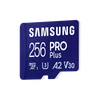 Kép 2/9 - SAMSUNG Memóriakártya, PRO Plus microSDXC kártya 256GB, CLASS 10, UHS-I, U3, V30, A2, + Adapter, R180 / W130 SMG