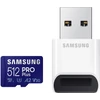 Kép 1/3 - Samsung Pro Plus 512GB microSD (MB-MD512KB/WW) memória kártya kártyaolvasóval