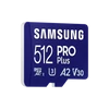 Kép 3/9 - SAMSUNG Memóriakártya, PRO Plus microSDXC kártya 512GB, CLASS 10, UHS-I, U3, V30, A2, + Adapter, R180 / W130 SMG