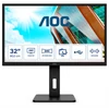 Kép 1/6 - AOC monitor 31.5" Q32P2, 2560x1440, 16:9, 250cd / m2, 4ms, 75Hz, 2xHDMI / DisplayPort /4xUSB, Pivot, hangszóró