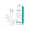 Kép 1/8 - Devia Smart Series 30W GaN PD + QC hálózati gyorstöltő adapter + Type-C / Lightning kábel - fehér Devia