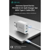 Kép 2/9 - Devia Extreme Speed Series 65W GaN PD hálózati gyorstöltő adapter USB + 2xType-C + Type-C kábel - fehér Devia