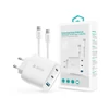 Kép 1/9 - Devia Extreme Speed Series 65W GaN PD hálózati gyorstöltő adapter USB + 2xType-C + Type-C kábel - fehér Devia