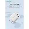 Kép 8/9 - Devia Extreme Speed Series 65W GaN PD hálózati gyorstöltő adapter USB + 2xType-C + Type-C kábel - fehér Devia