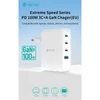 Kép 2/8 - Devia Extreme Speed Series 100W GaN PD hálózati gyorstöltő adapter USB + 3xType-C - fehér Devia