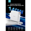 Kép 2/6 - DEVIA GAN HÁLÓZATI TÖLTŐ ADAPTER USB + 2XTYPE-C BEMENETTEL - 140W - EXTREME SPEED SERIES PD 140W 2C + A GAN CHARGER - WHIT DEVIA