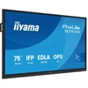 Kép 3/21 - iiyama touch IPS monitor, 75", 3840 x 2160, 16:9, 450cd, 8ms, 1200:1, HDMIx3 / DP / USB-Cx2 / USBx5 / RJ45x2 / RS-232C Iiyama