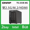 Kép 3/3 - QNAP NAS 2 fiókos Celeron J6412 4x2,6GHz, 8GB RAM, 2x2500Mbps,2xHDMI1.4b, 2xUSB3.2Gen2, 2xM.2 2280 PCIe Slot- TS-253E-8G QNAP