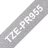 Kép 1/3 - BROTHER Prémium feliratozó szalag TZEPR955, Ezüst alapon fehér szalag, 24 mm széles, 8m Brother